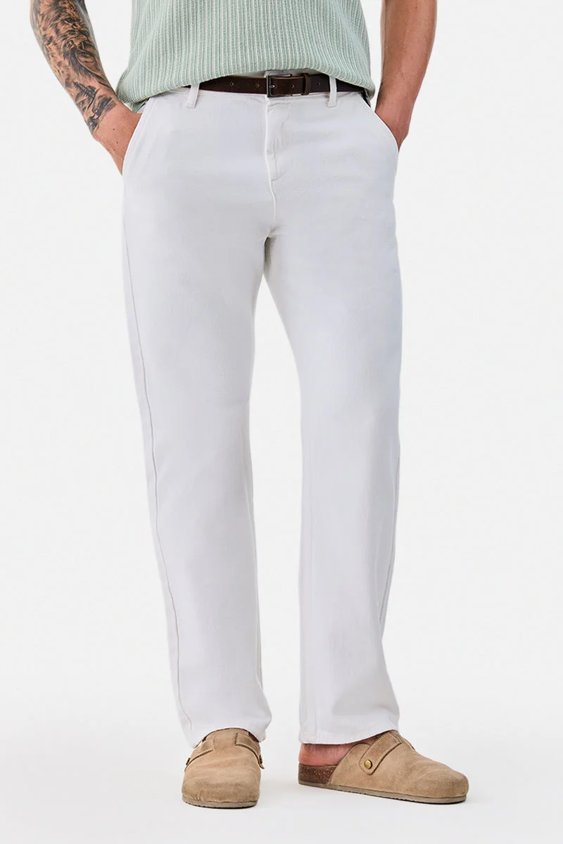 Straight Fit White Jeans